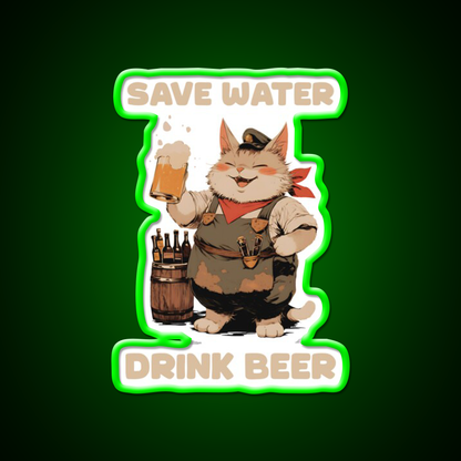 Drink Beer Always Man Cave Bar Led Neon Sign Rgb Color