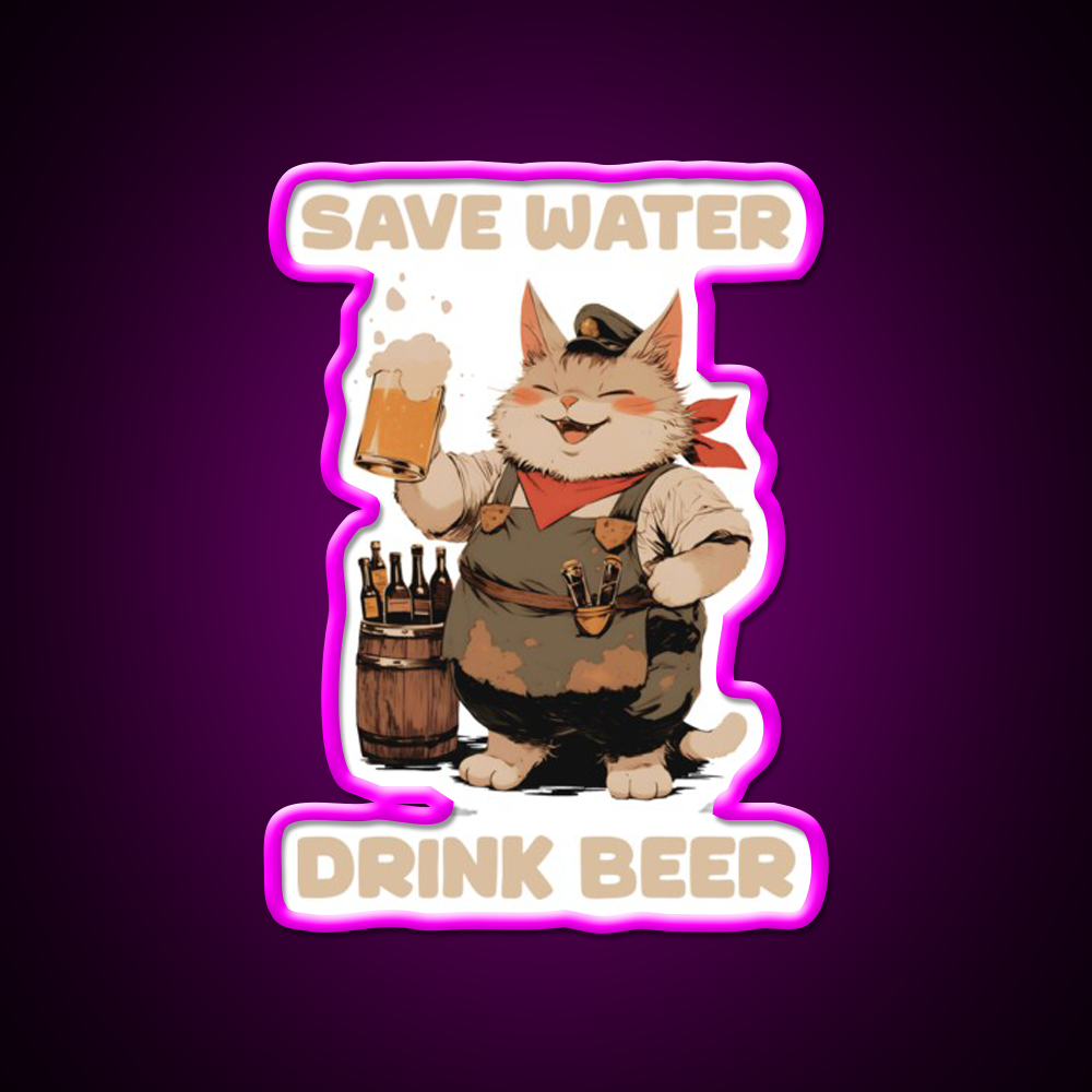 Drink Beer Always Man Cave Bar Led Neon Sign Rgb Color