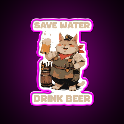 Drink Beer Always Man Cave Bar Led Neon Sign Rgb Color