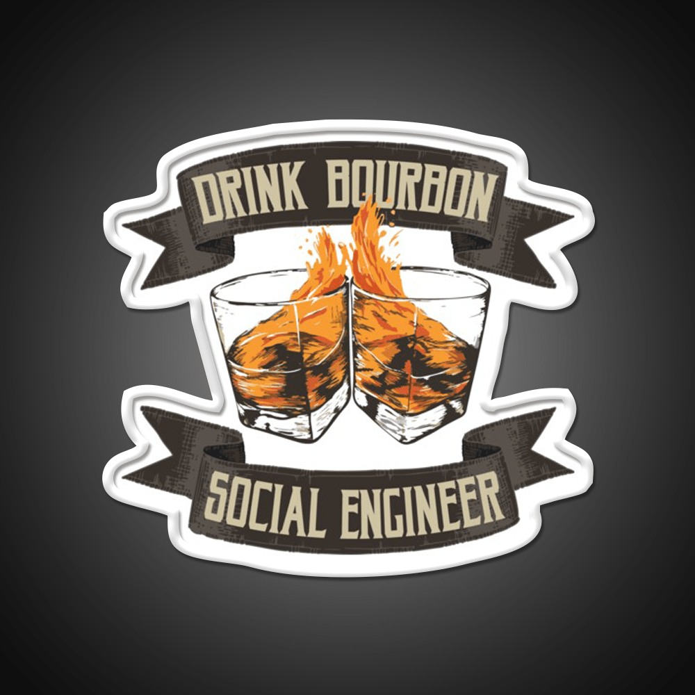 Drink Bourbon Social Engineer Whiskey Drink Bar Led Neon Sign Rgb Color - Shineneon