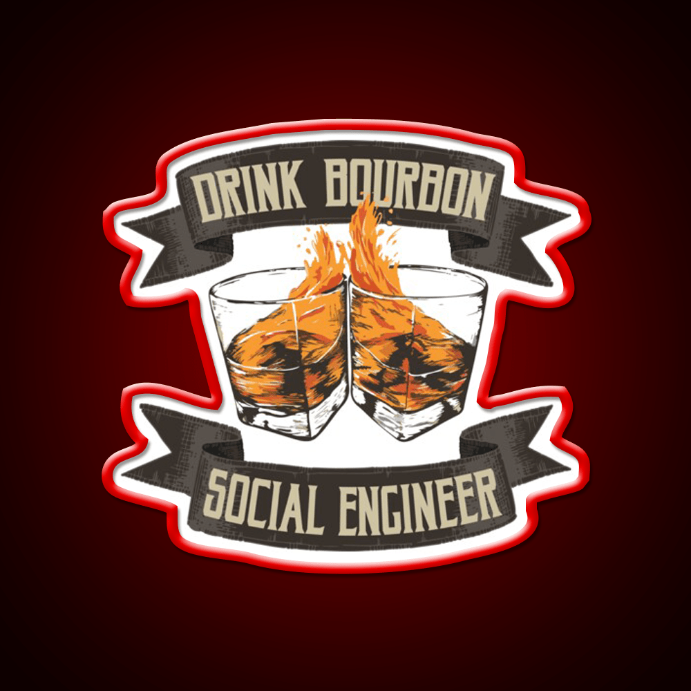 Drink Bourbon Social Engineer Whiskey Drink Bar Led Neon Sign Rgb Color - Shineneon
