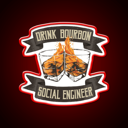 Drink Bourbon Social Engineer Whiskey Drink Bar Led Neon Sign Rgb Color - Shineneon