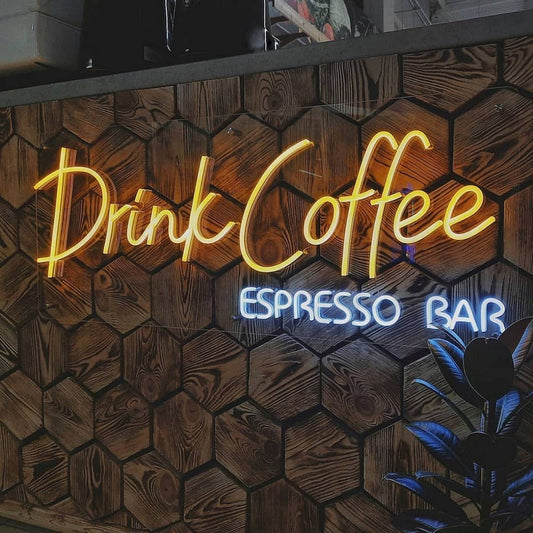 Drink Coffee Espresso Bar Led Sign Business Neon Sign