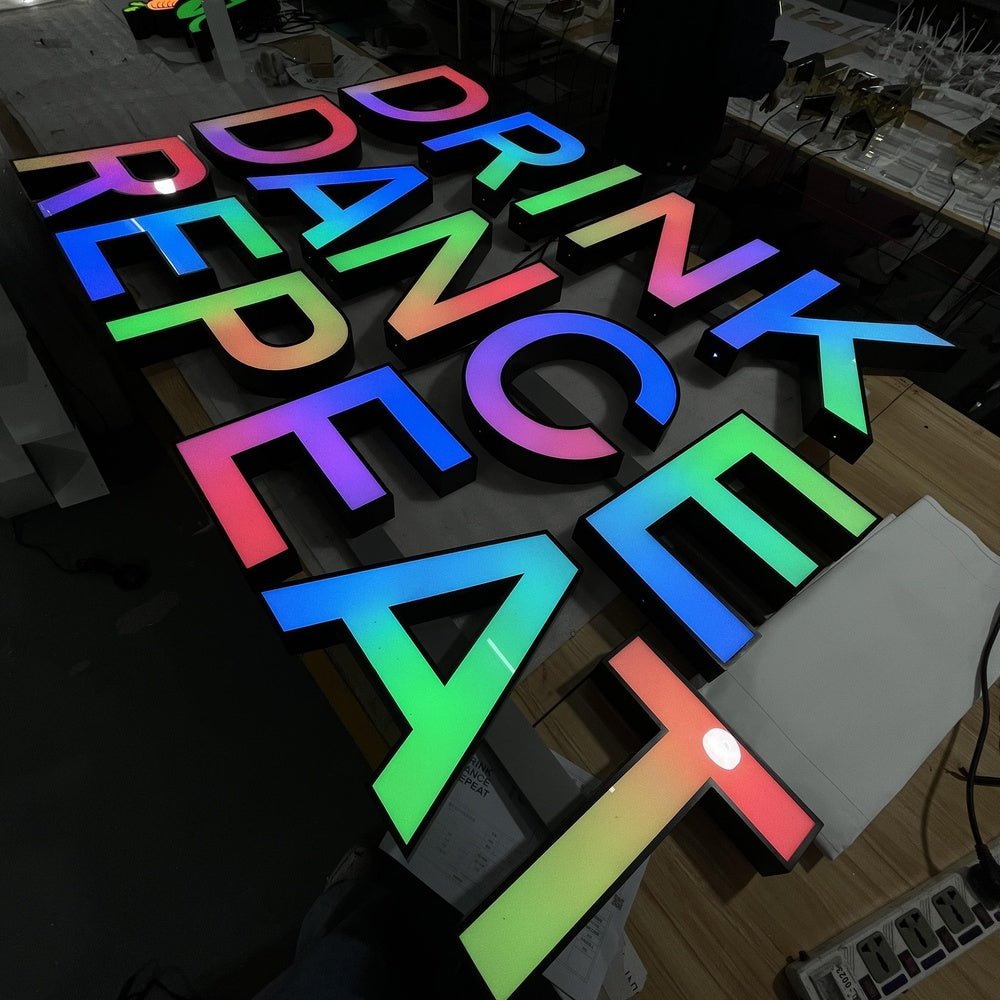 Drink Dance Repeat 3D Frontlit Letters Metal Led Sign - Shineneon