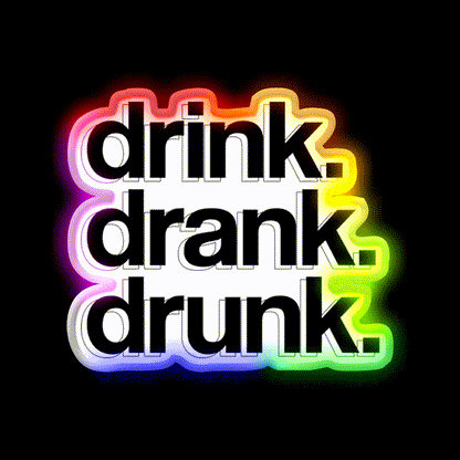 Drink Drank Drunk Beer Bar Decor Led Neon Sign Wall Art Rgb Color - LED neon sign close-up detail
