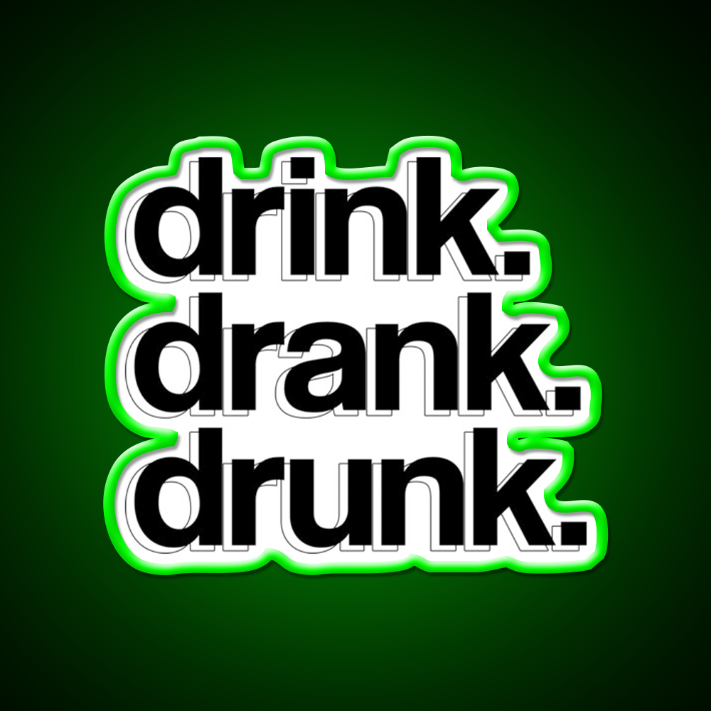Drink Drank Drunk Beer Bar Decor Led Neon Sign Wall Art Rgb Color - LED neon sign view 8