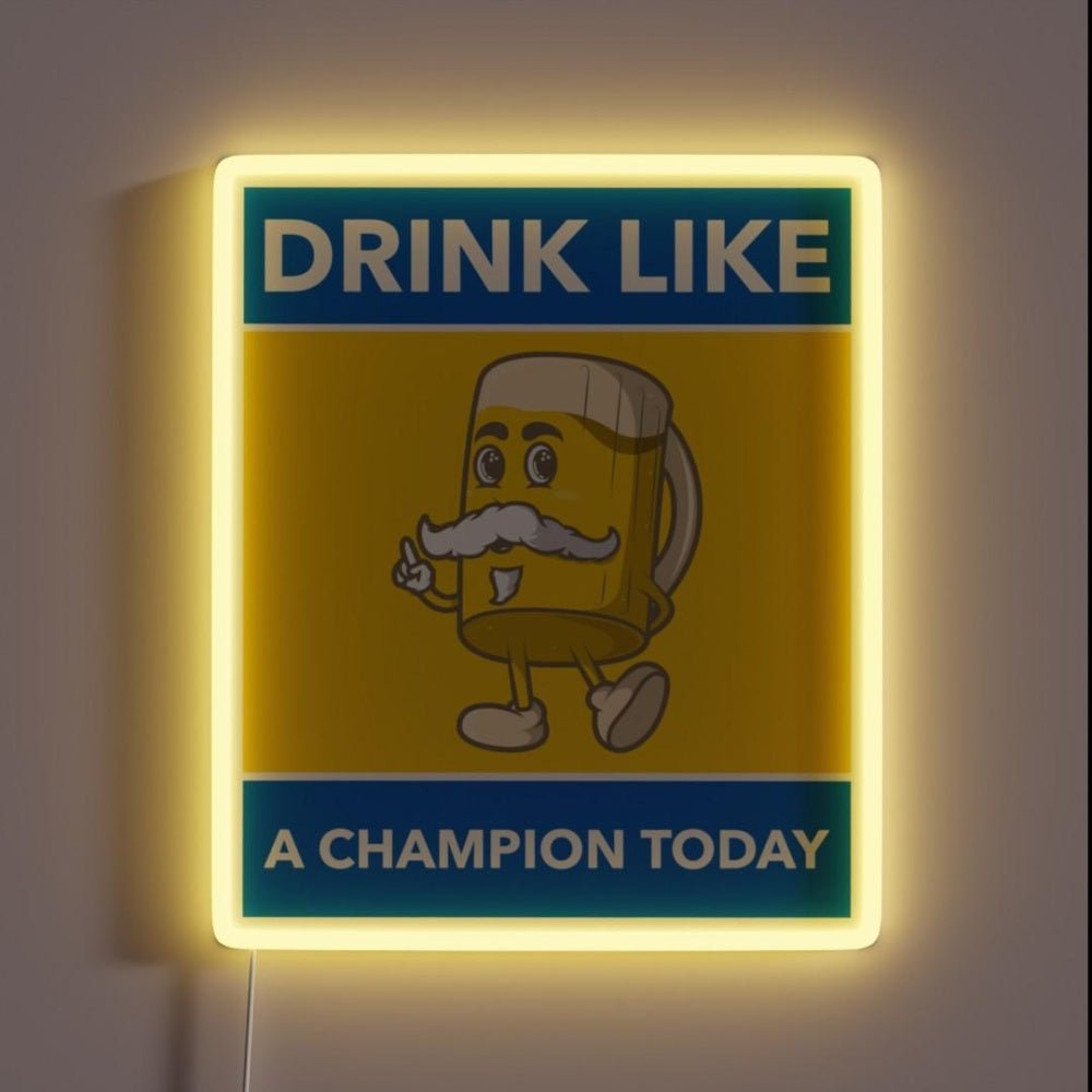 Drink Like A Champion Today Rgb Led Neon Sign - Shineneon
