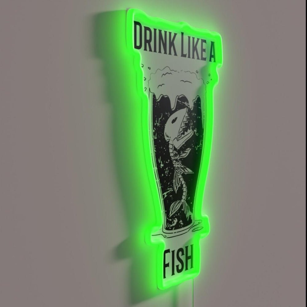Drink Like A Fish Rgb Led Neon Sign - Shineneon