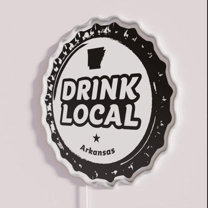 Drink Local Arkansas Craft Beer Bottle Cap Rgb Led Neon Sign - Shineneon