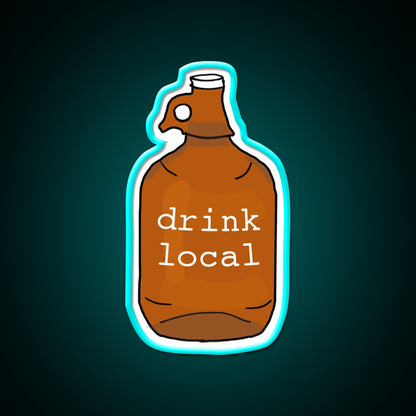 Drink Local Beer Bar Decor Led Neon Sign Rgb Color - Size and dimension reference