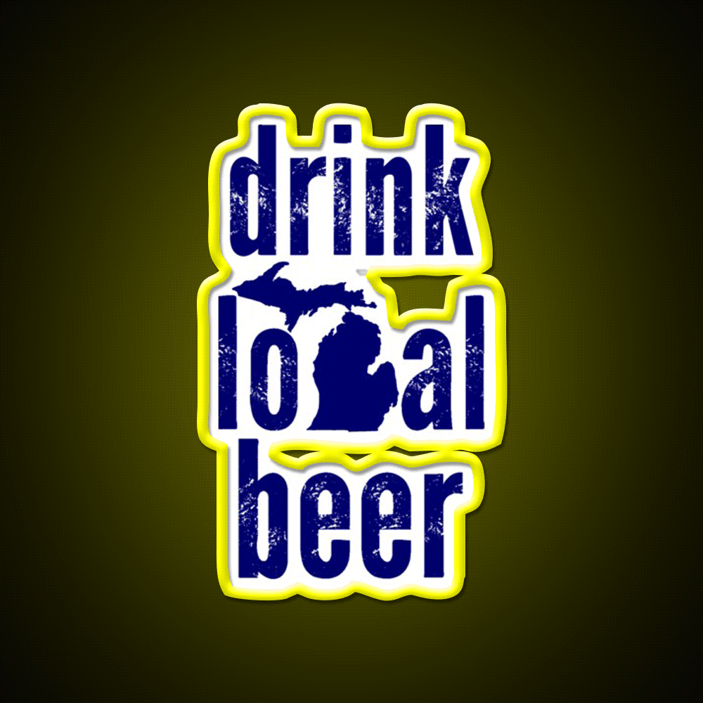 Drink Local Beer Bar Decor Led Neon Sign Business Wall Art Rgb Color - Custom LED neon sign front view