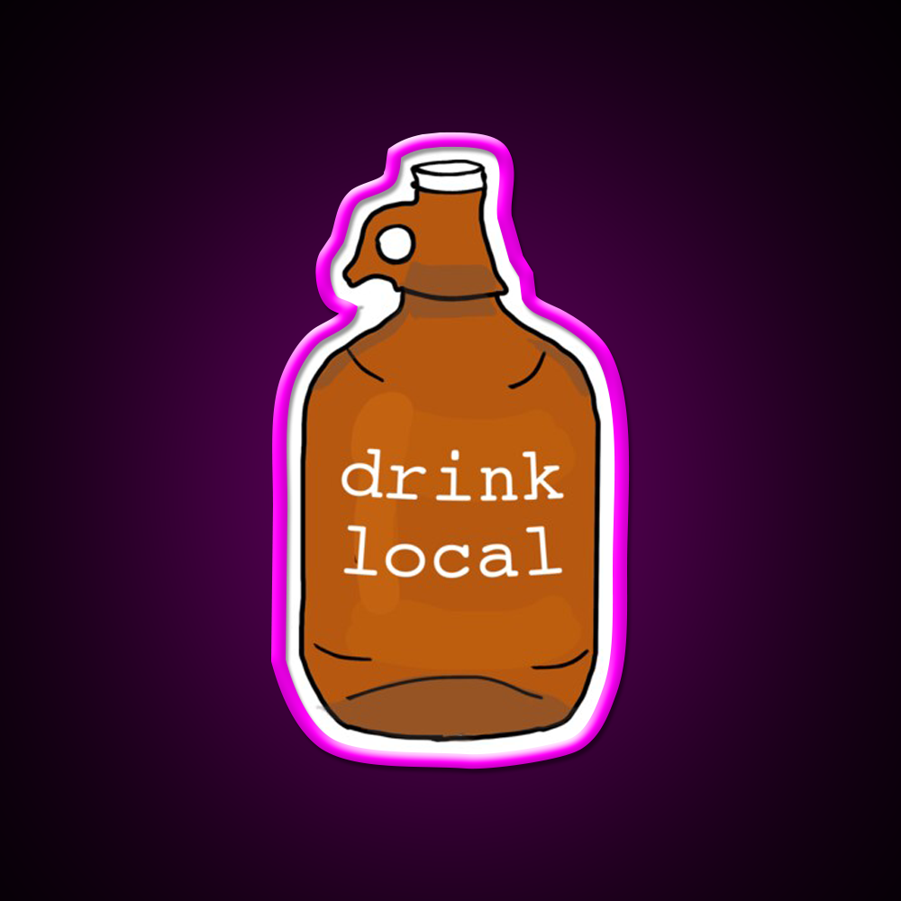 Drink Local Beer Bar Decor Led Neon Sign Rgb Color - Neon sign mounted on wall in room