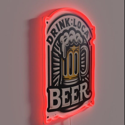 Drink Local Beer Rgb Led Neon Sign Bar Wall Decor - Shineneon