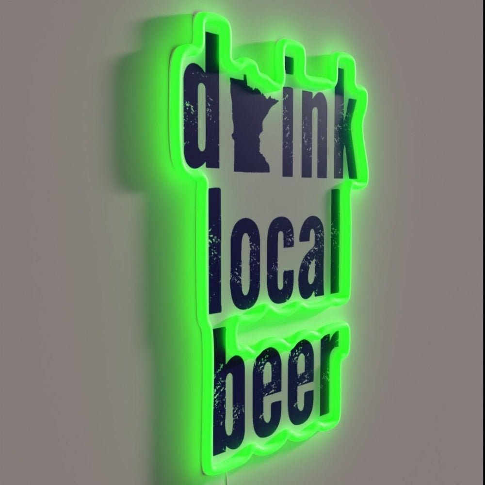 Drink Local Beer Rgb Led Neon Sign Restaurant Wall Art - Shineneon