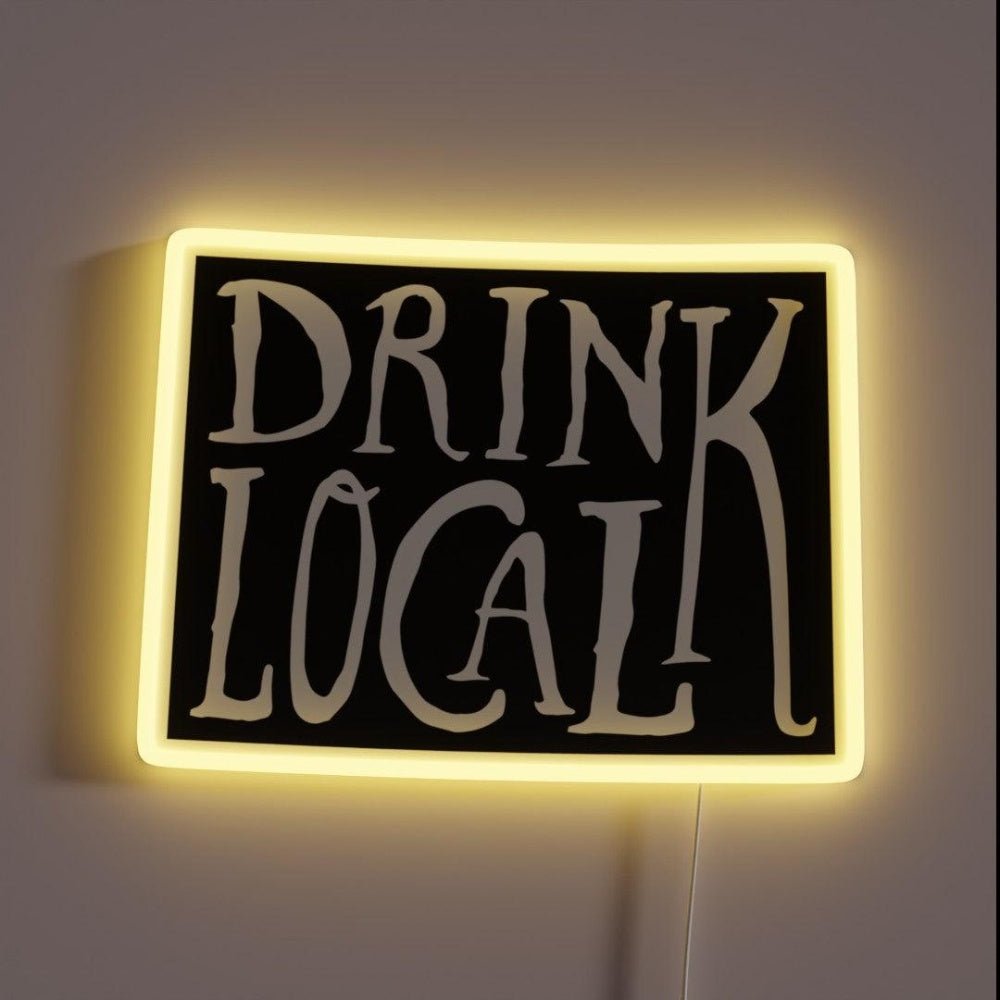 Drink Local Colorado State Outline Craft Beer Rgb Led Neon Sign - Shineneon