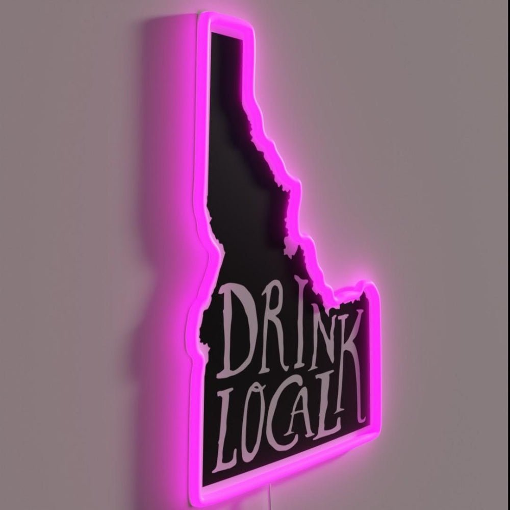 Drink Local Idaho State Outline Craft Beer Rgb Led Neon Sign - Shineneon