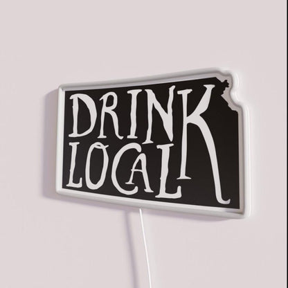 Drink Local Kansas State Outline Craft Beer Rgb Led Neon Sign - Shineneon