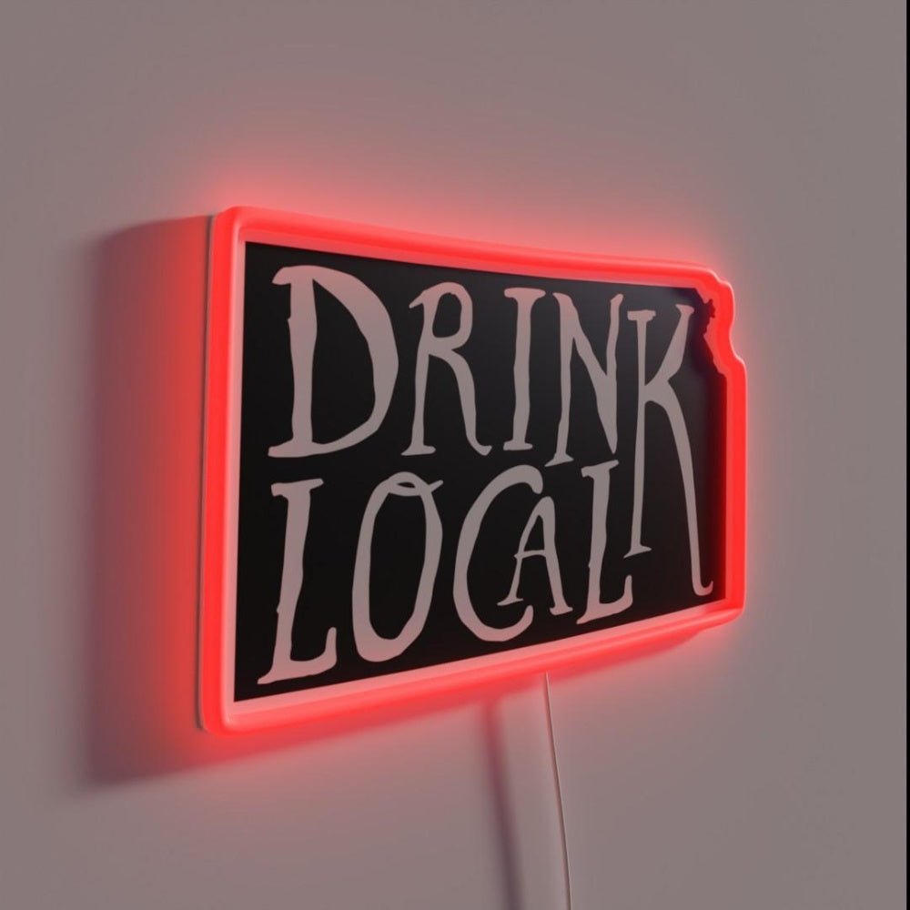 Drink Local Kansas State Outline Craft Beer Rgb Led Neon Sign - Shineneon