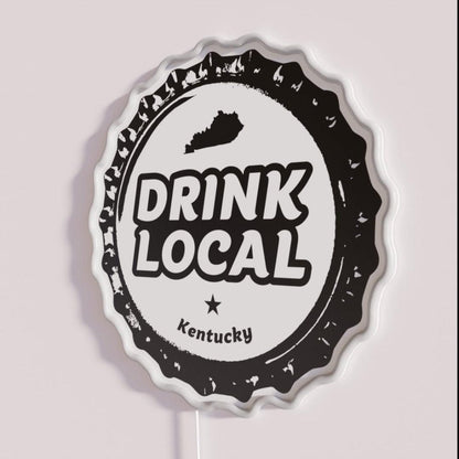 Drink Local Kentucky Craft Beer Bottle Cap Rgb Led Neon Sign - Shineneon