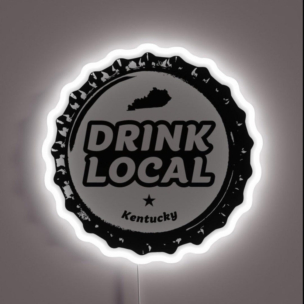 Drink Local Kentucky Craft Beer Bottle Cap Rgb Led Neon Sign - Shineneon