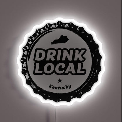 Drink Local Kentucky Craft Beer Bottle Cap Rgb Led Neon Sign - Shineneon