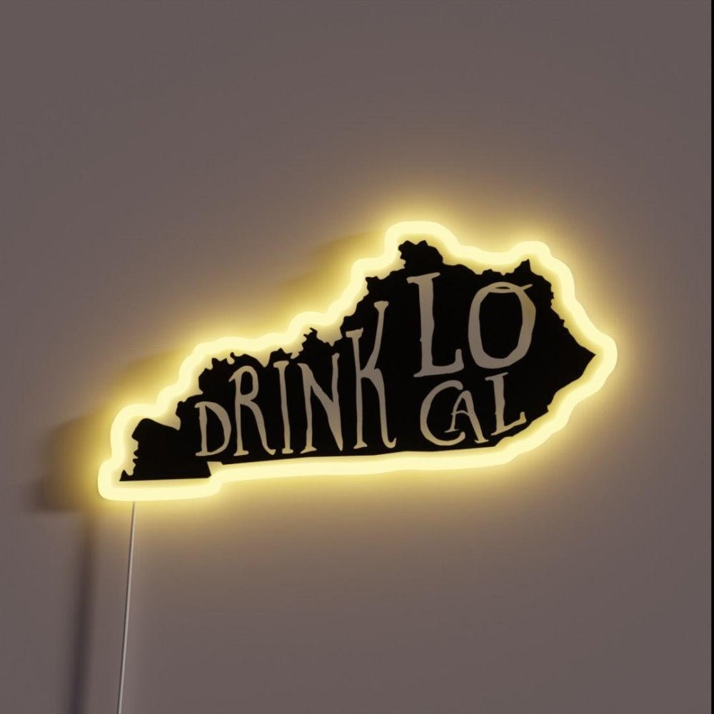 Drink Local Kentucky State Outline Craft Beer Rgb Led Neon Sign - Shineneon