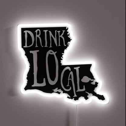 Drink Local Louisiana State Outline Craft Beer Rgb Led Neon Sign - Shineneon