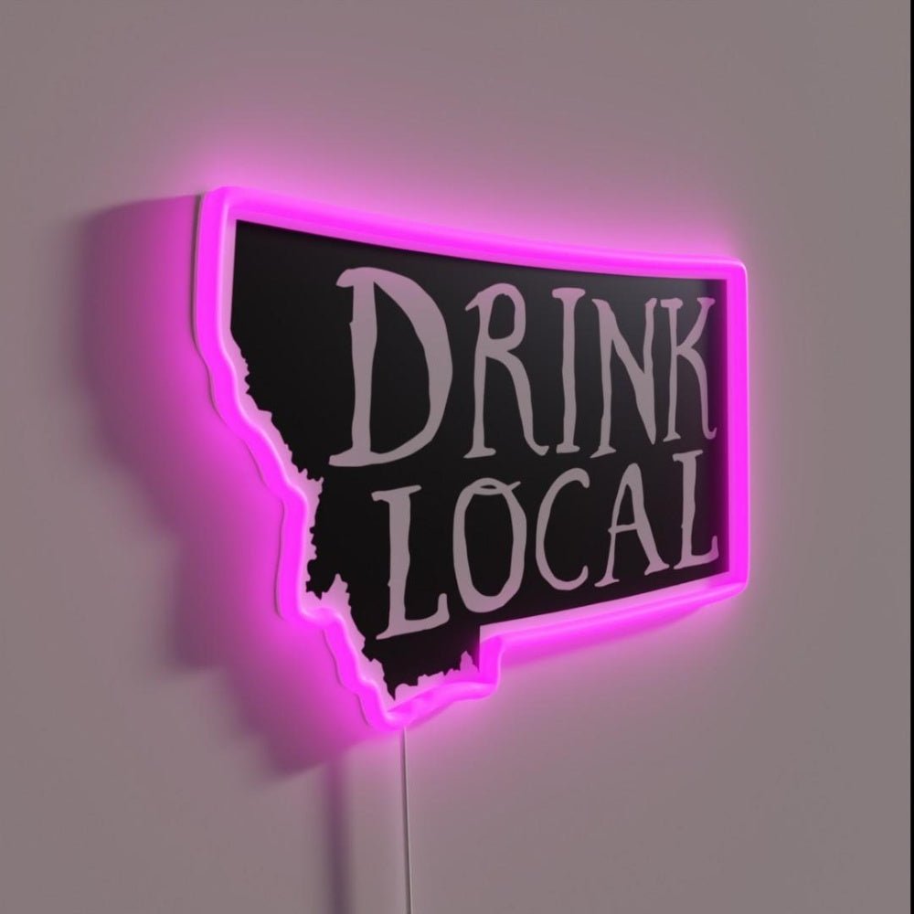 Drink Local Montana State Outline Craft Beer Rgb Led Neon Sign - Shineneon