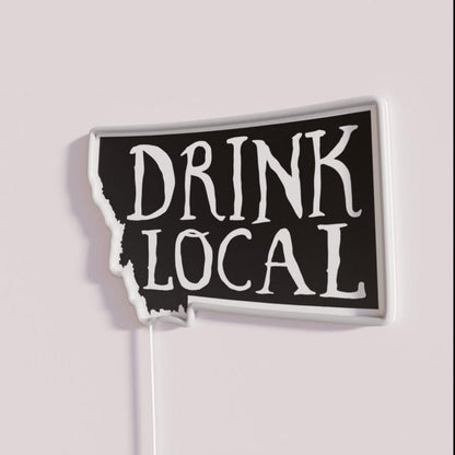 Drink Local Montana State Outline Craft Beer Rgb Led Neon Sign - Shineneon