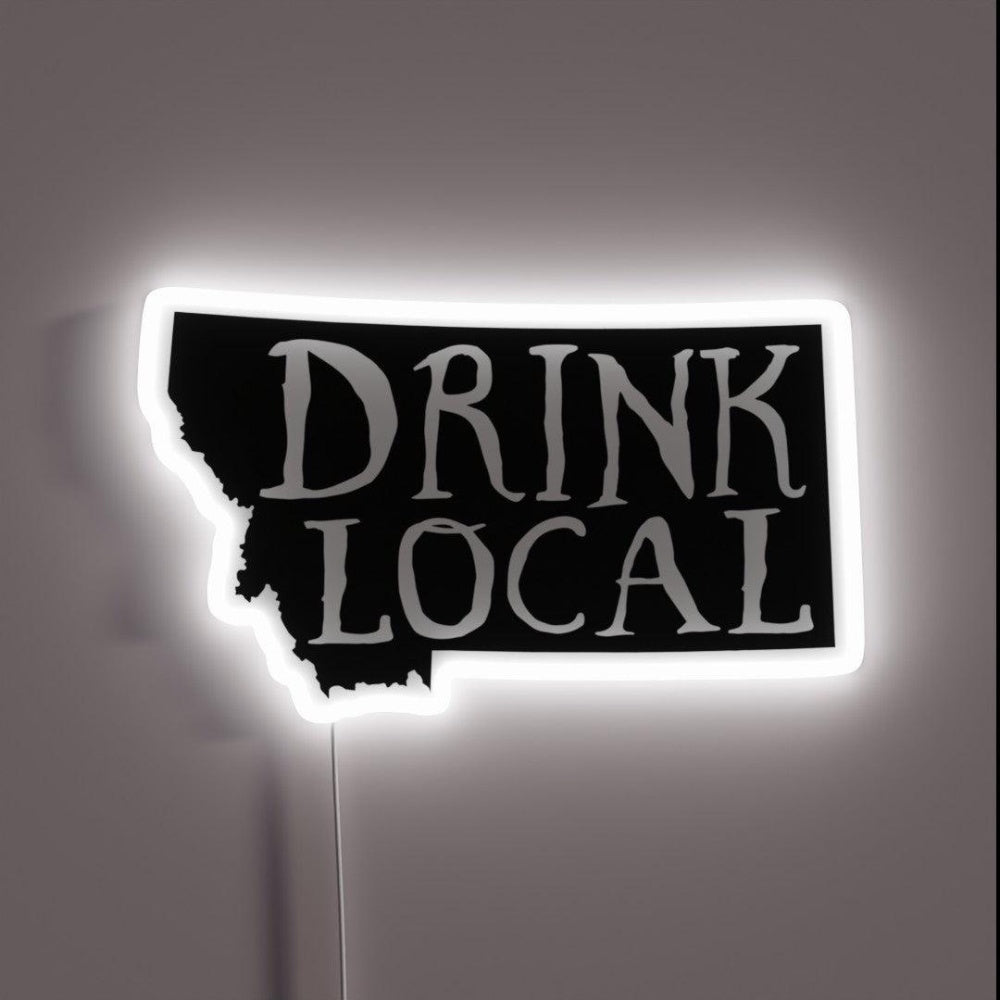Drink Local Montana State Outline Craft Beer Rgb Led Neon Sign - Shineneon