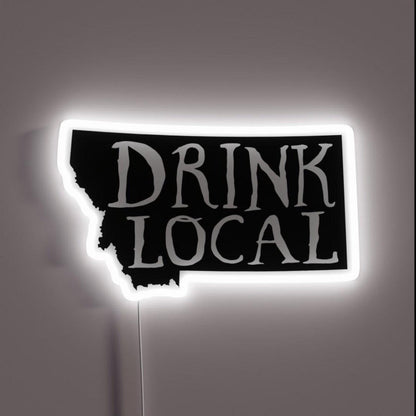 Drink Local Montana State Outline Craft Beer Rgb Led Neon Sign - Shineneon