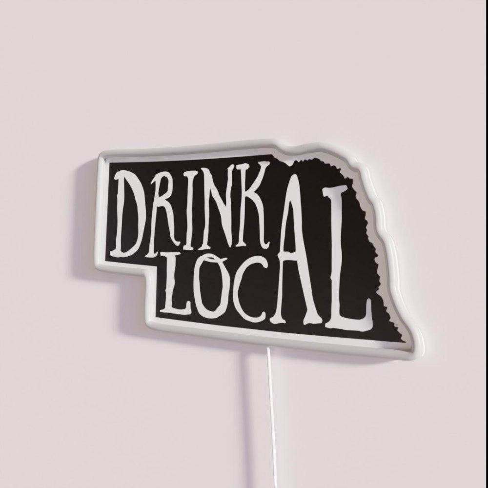 Drink Local Nebraska State Outline Craft Beer Rgb Led Neon Sign - Shineneon