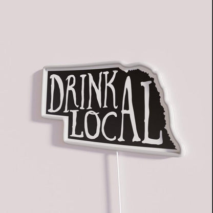 Drink Local Nebraska State Outline Craft Beer Rgb Led Neon Sign - Shineneon