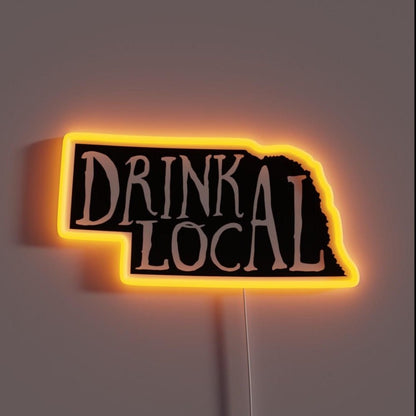 Drink Local Nebraska State Outline Craft Beer Rgb Led Neon Sign - Shineneon