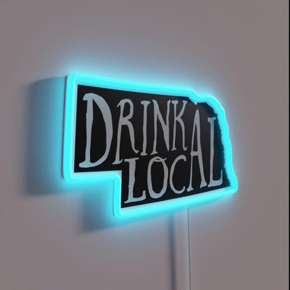 Drink Local Nebraska State Outline Craft Beer Rgb Led Neon Sign - Shineneon