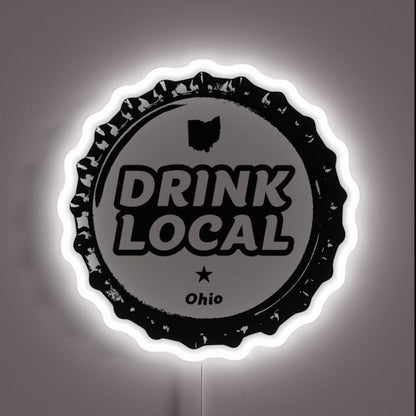 Drink Local Ohio Craft Beer Bottle Cap Rgb Led Neon Sign - Shineneon