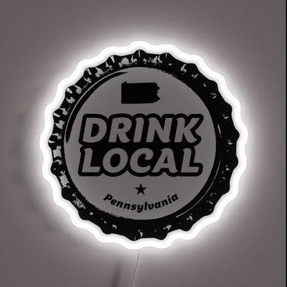 Drink Local Pennsylvania Craft Beer Bottle Cap Rgb Led Neon Sign - Shineneon