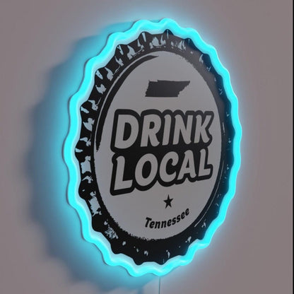 Drink Local Tennessee Craft Beer Bottle Cap Rgb Led Neon Sign - Shineneon