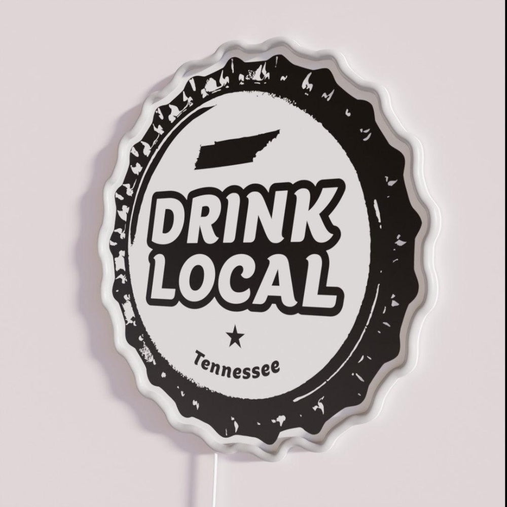 Drink Local Tennessee Craft Beer Bottle Cap Rgb Led Neon Sign - Shineneon