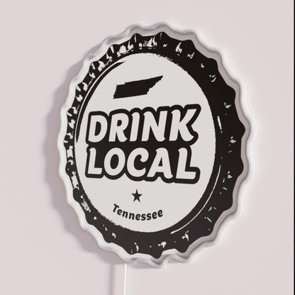 Drink Local Tennessee Craft Beer Bottle Cap Rgb Led Neon Sign - Shineneon