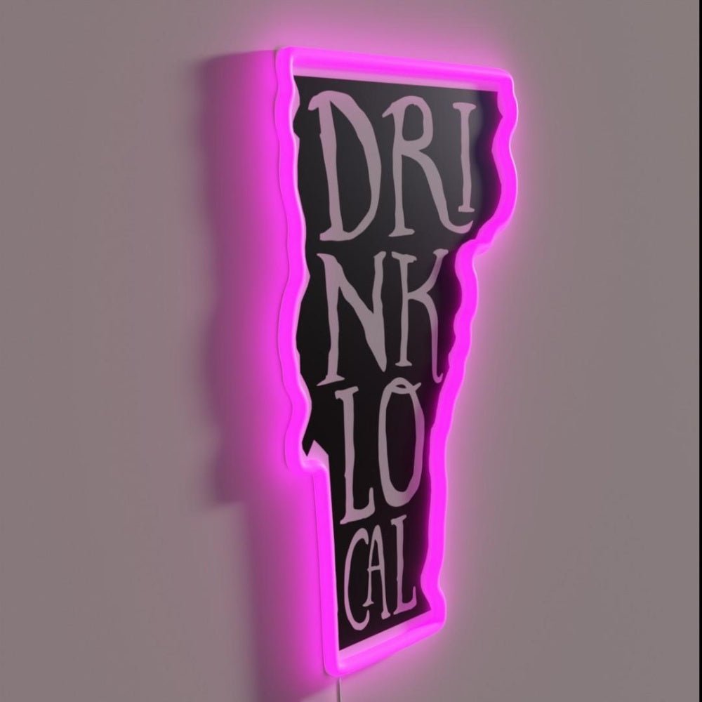 Drink Local Vermont State Outline Craft Beer Rgb Led Neon Sign - Shineneon