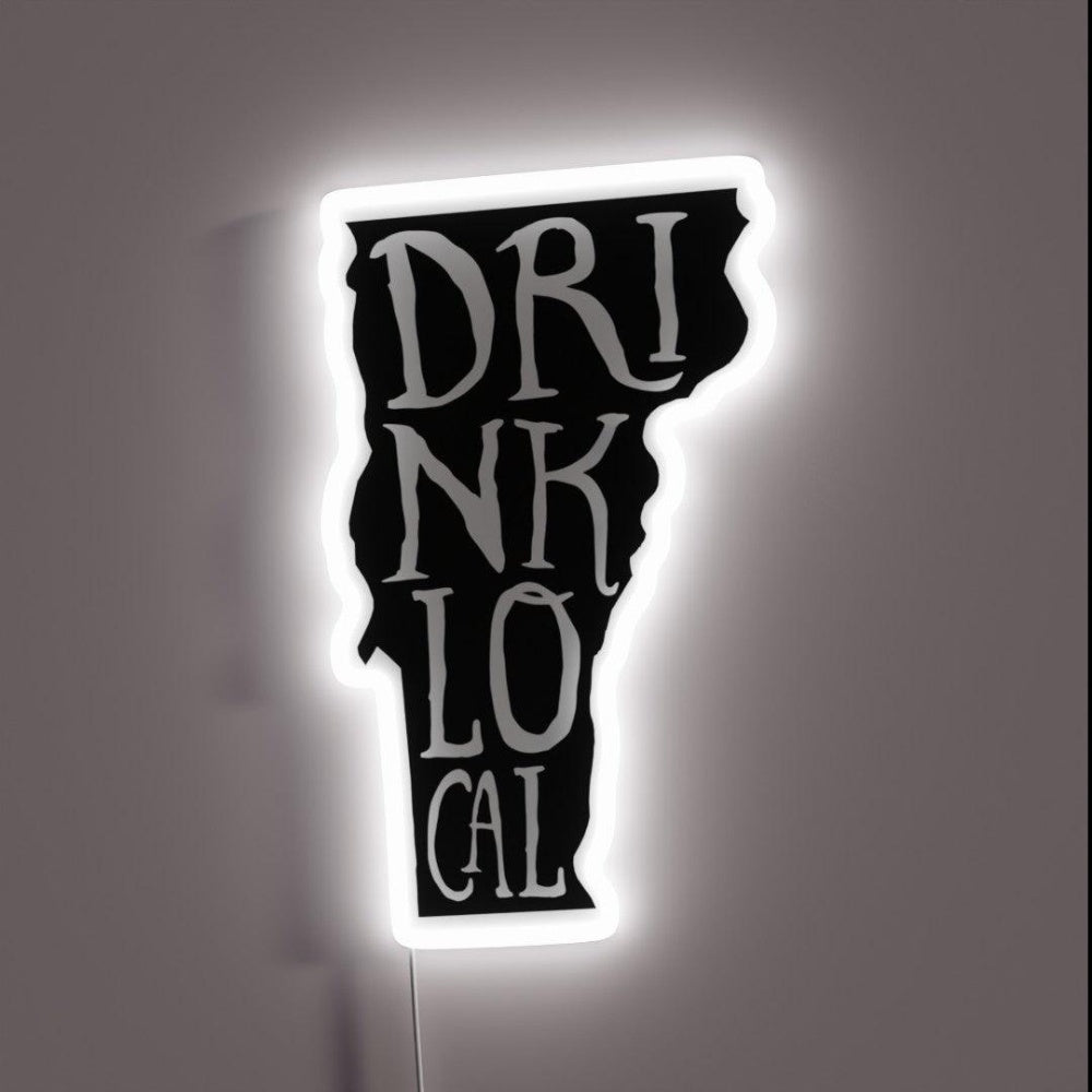 Drink Local Vermont State Outline Craft Beer Rgb Led Neon Sign - Shineneon