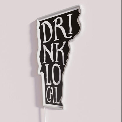 Drink Local Vermont State Outline Craft Beer Rgb Led Neon Sign - Shineneon