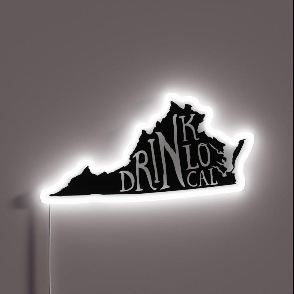 Drink Local Virginia State Outline Craft Beer Rgb Led Neon Sign - Shineneon