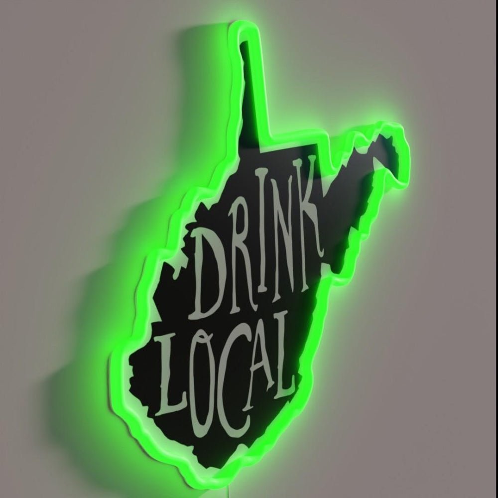 Drink Local West Virginia State Outline Craft Beer Rgb Led Neon Sign - Shineneon