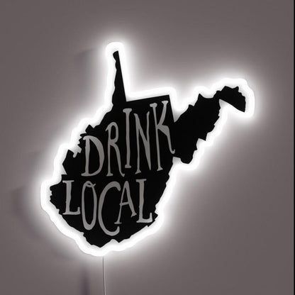Drink Local West Virginia State Outline Craft Beer Rgb Led Neon Sign - Shineneon