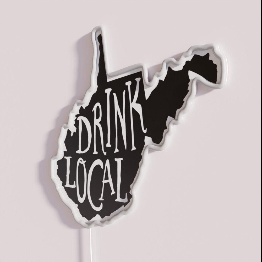 Drink Local West Virginia State Outline Craft Beer Rgb Led Neon Sign - Shineneon