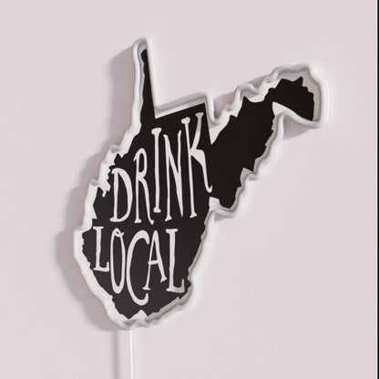 Drink Local West Virginia State Outline Craft Beer Rgb Led Neon Sign - Shineneon