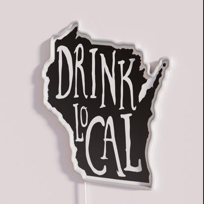 Drink Local Wisconsin State Outline Craft Beer Rgb Led Neon Sign - Shineneon