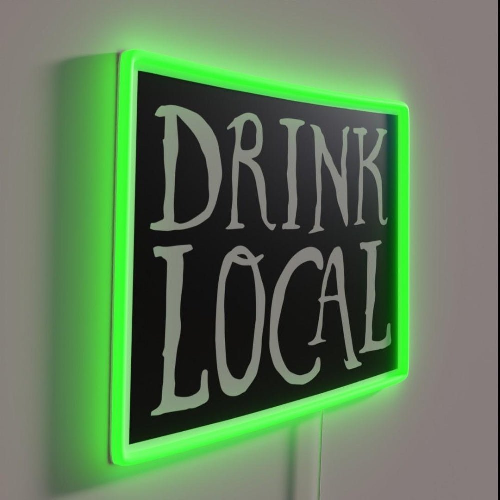 Drink Local Wyoming State Outline Craft Beer Rgb Led Neon Sign - Shineneon